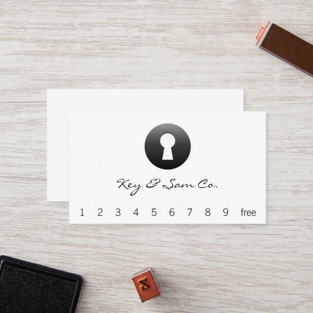 Tarjeta De Fidelización Botón del ojo de la cerradura (Anverso/Reverso In Situ)