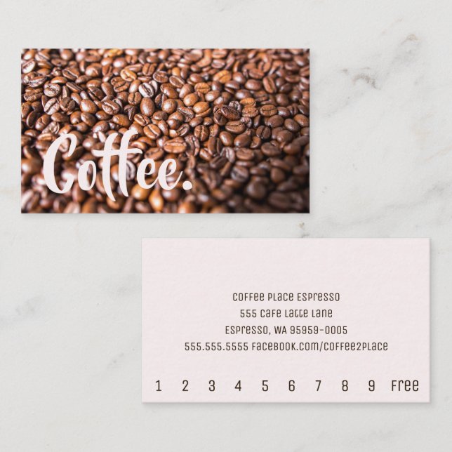 Tarjeta De Fidelización Bright Coffee Beans Simple Mountain Punch-Card (Anverso / Reverso)