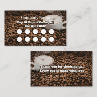 Tarjeta De Fidelización Brown Coffee Loyalty Card Beans Background