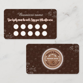Tarjeta De Fidelización Brown Coffee Loyalty Card Minimal Design