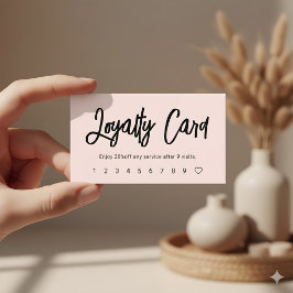 Tarjeta De Fidelización Brussel Script Girly Rubor Pink Loyalty Card