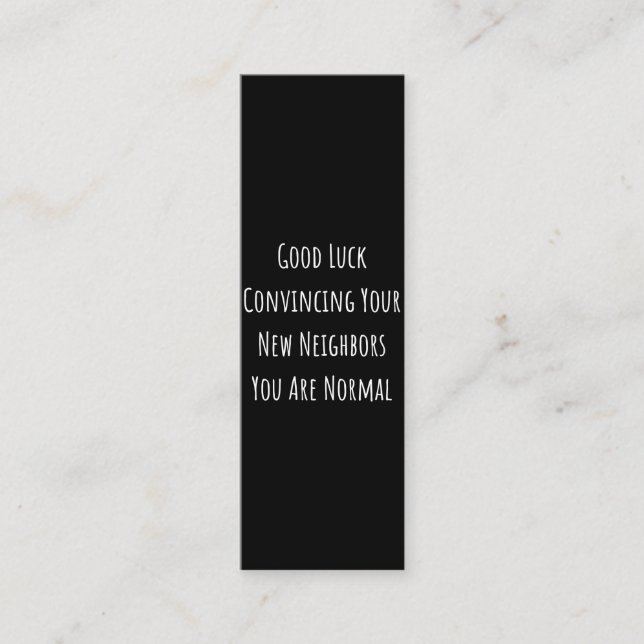 Tarjeta De Fidelización Buena Suerte Convenciendo A Tus Nuevos Vecinos Que (Anverso)