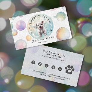 Tarjeta De Fidelización Burbuja colorida sacude a garganta de cachorro