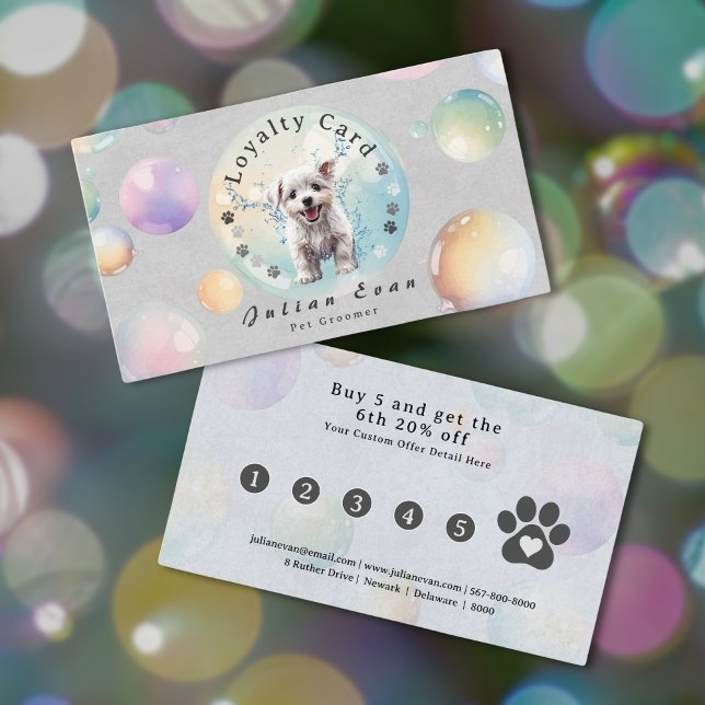 Tarjeta De Fidelización Burbuja de cachorro cúrcuma sacude a perro (Subido por el creador)