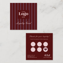 Business Logo Luxury Burgundy Stripes Cafe