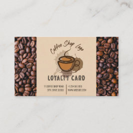 Tarjeta De Fidelización Café Casual Beans Añada su Cafetería Logo