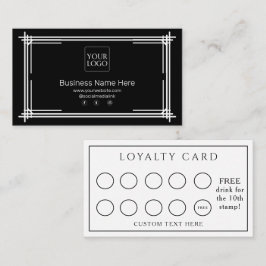 Tarjeta De Fidelización Café de café de negocios formal blanco negro moder