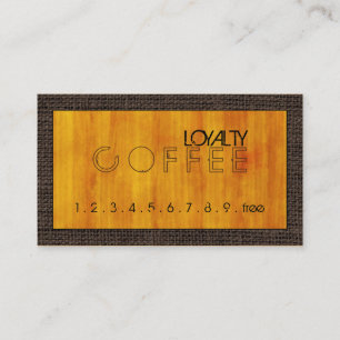 Tarjeta De Fidelización Café de lealtad Punch Grain de madera moderna #6