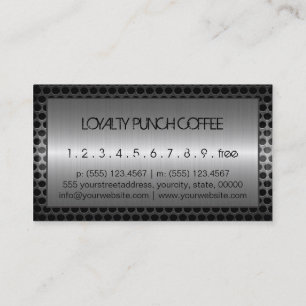 Tarjeta De Fidelización Café de lealtad Punch Metalizado moderno