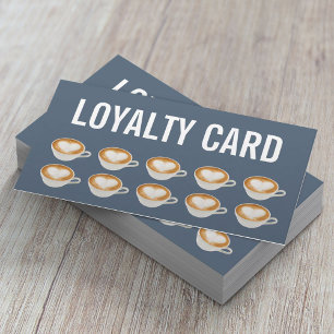 Tarjeta De Fidelización Café Elegante Dusty Lealtad Azul