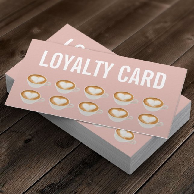 Tarjeta De Fidelización Café Elegante Lealtad Rosa Rubor (Subido por el creador)