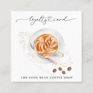 Tarjeta De Fidelización *~* Café floral Bean Espresso QR Rewards Cafe