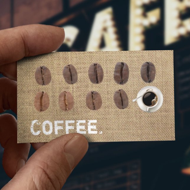 Tarjeta De Fidelización Café frijol Burlap Lealty Punch (Subido por el creador)