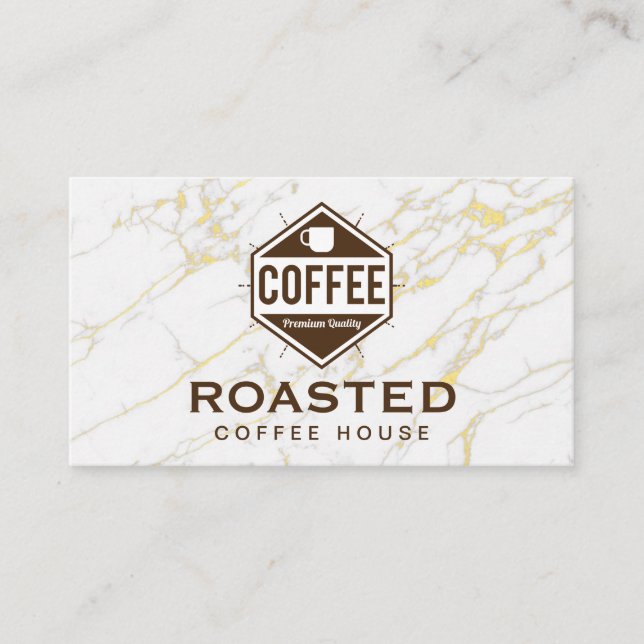 Tarjeta De Fidelización Café House | Mármol de oro (Anverso)