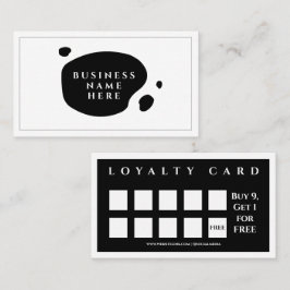 Tarjeta De Fidelización Café Minimalista de salón blanco negro