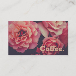 Tarjeta De Fidelización Café Mínimo Sencillo con Flor Rosa| Estilo R
