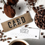 Tarjeta De Fidelización Café simple retro vintage marrón kraft<br><div class="desc">Presentamos nuestra tarjeta de fidelidad al café, una manera encantadoramente retro de disfrutar de tu bebida caliente favorita! Nuestra tarjeta de fidelidad cuenta con un bonito diseño de fondo de manchas de café de papel Kraft que le aporta un toque de encanto a su rutina de café. Cada vez que...</div>
