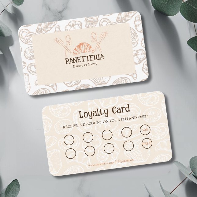 Tarjeta De Fidelización Cafetería Beige y Brown (Subido por el creador)