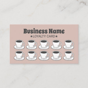 Tarjeta De Fidelización Cafetería Cafés Café Lealtad del Cliente Rosa