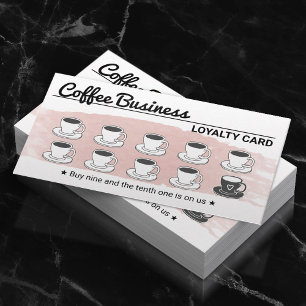 Tarjeta De Fidelización Cafetería Curte Rubor Pink Loyalty Punch