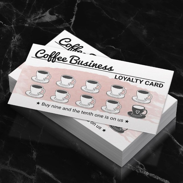 Tarjeta De Fidelización Cafetería Curte Rubor Pink Loyalty Punch (Subido por el creador)