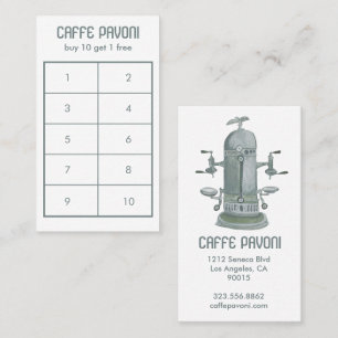 Tarjeta De Fidelización Cafetería de café de época de espresso acuático