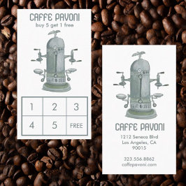 Tarjeta De Fidelización Cafetería de café de época de espresso acuático