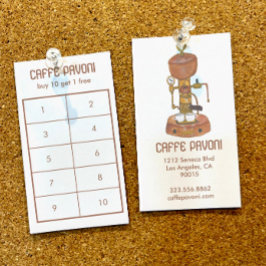 Tarjeta De Fidelización Cafetería de café de época de espresso acuático
