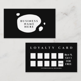Tarjeta De Fidelización Cafetería de salón Minimalista de color negro
