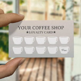 Tarjeta De Fidelización Cafetería Elegante Plata Cliente