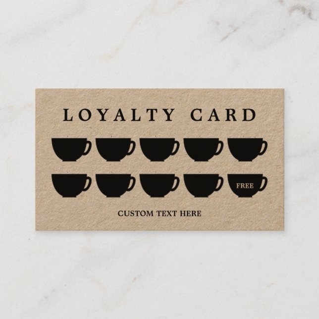 Tarjeta De Fidelización Cafetería minimalista de Kraft (Anverso)
