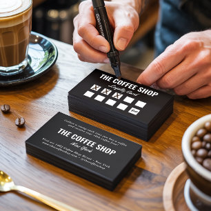 Tarjeta De Fidelización Cafetería minimalista simple y blanca