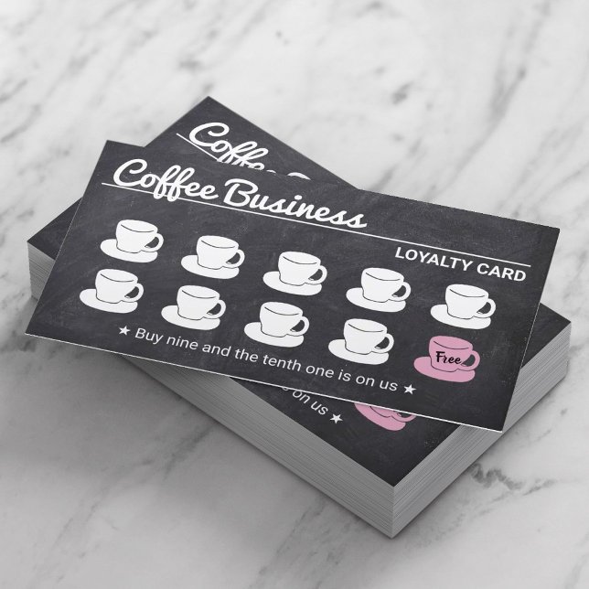 Tarjeta De Fidelización Cafetería Rustic Chalkboard Cafe Lealtad (Subido por el creador)