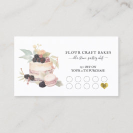 Tarjeta De Fidelización Cake Baker Panadería Pastry Chef Cater Lealtad Neg