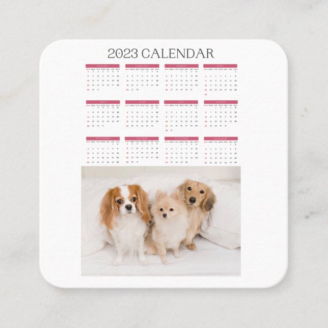 Tarjeta De Fidelización calendrier 2023  mignon chiens (Anverso)