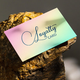 Tarjeta De Fidelización Caligrafía de escritura elegante de estilo holográ