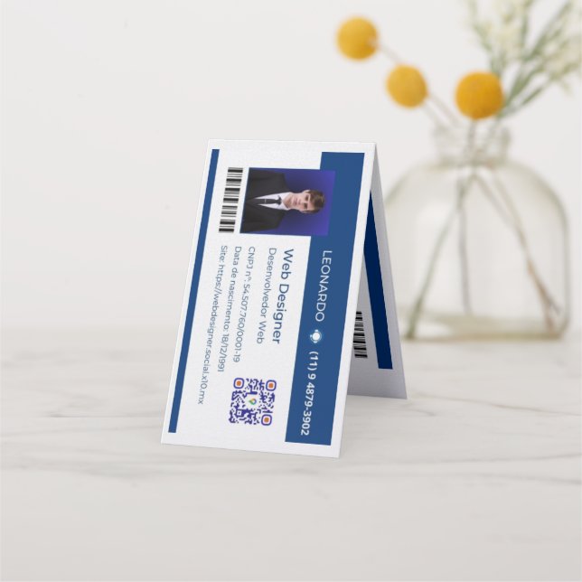 Tarjeta De Fidelización Cartão de Visita Personalizado (Anverso)