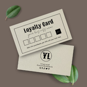Tarjeta De Fidelización Cartas de fidelidad con logotipo de tipografía ret
