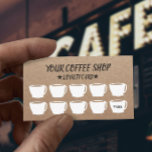 Tarjeta De Fidelización Cartas de fidelidad de café de Kraft rústico<br><div class="desc">Cartas De Lealtad De Café De Kraft Rústico.</div>