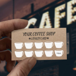 Tarjeta De Fidelización Cartas de fidelidad de café de Kraft rústico