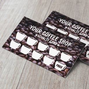 Tarjeta De Fidelización Cartas de fidelidad del café en la fotografía de