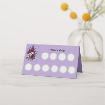 Carte de fidélité pliée Violettes 20 points
