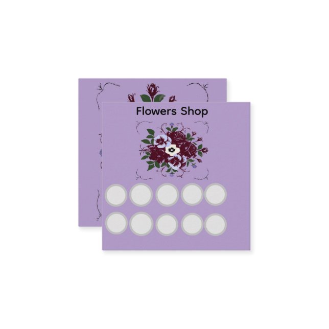 Tarjeta De Fidelización Carte de Fidélité Simple Fleuriste - Botanique (Anverso/Reverso In Situ)