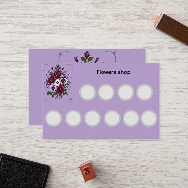 Tarjeta De Fidelización Carte de fidélité standard fleuriste - Botanique (Anverso/Reverso In Situ)