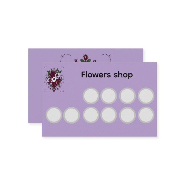 Tarjeta De Fidelización Carte de Fidélité US Fleuriste - Violettes (Anverso/Reverso In Situ)
