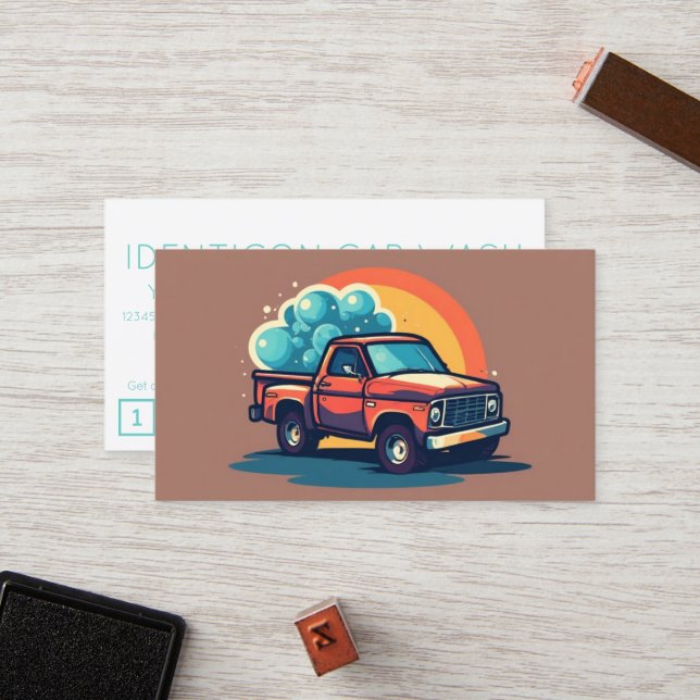 Tarjeta De Fidelización CARWASH customer loyalty punch card (Anverso/Reverso In Situ)