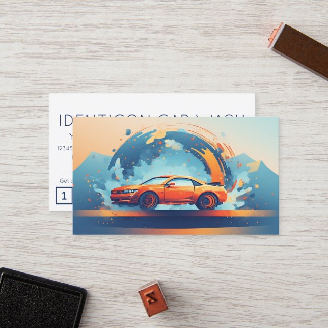 Tarjeta De Fidelización CARWASH customer loyalty punch card (Anverso/Reverso In Situ)