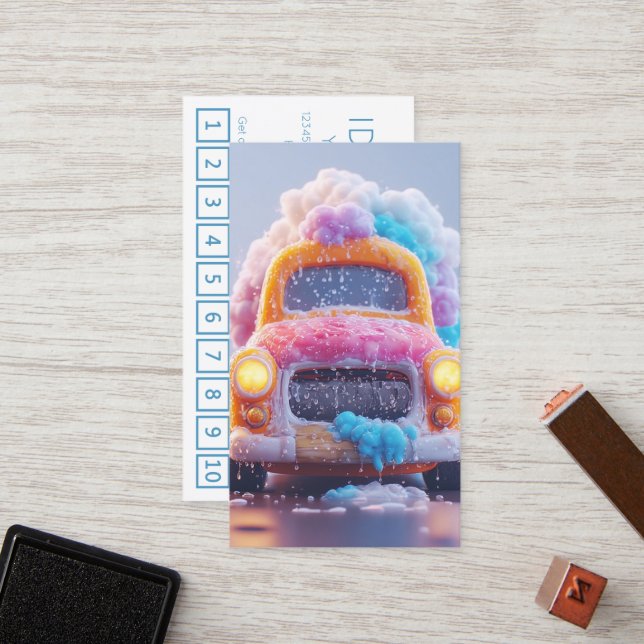 Tarjeta De Fidelización CARWASH customer loyalty punch card (Anverso/Reverso In Situ)