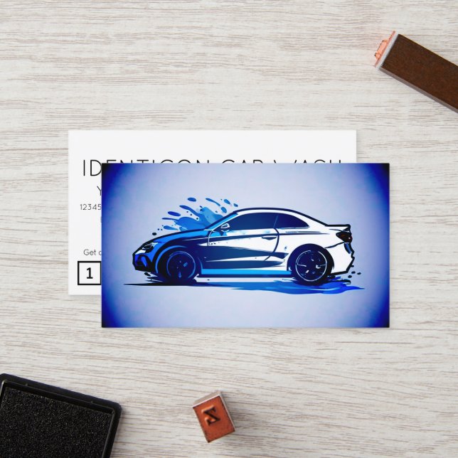 Tarjeta De Fidelización CARWASH customer loyalty punch card (Anverso/Reverso In Situ)