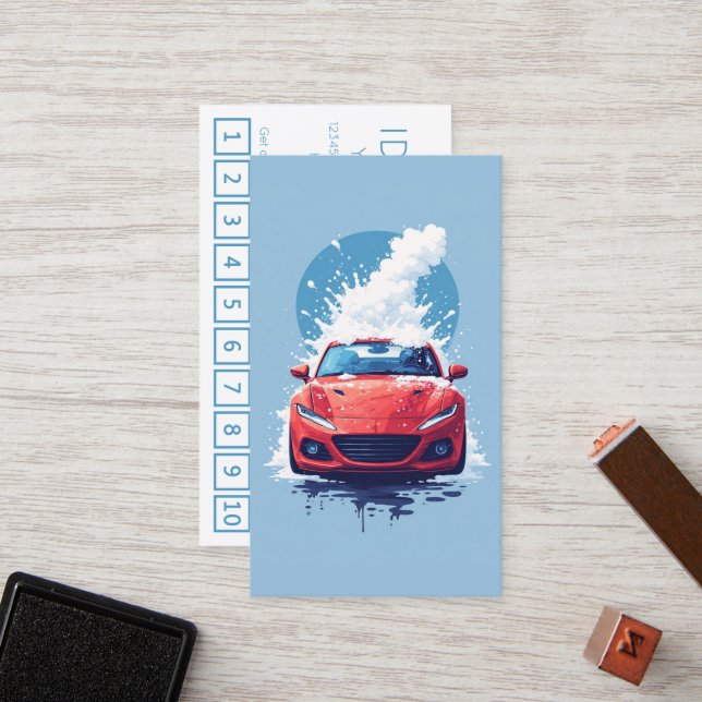 Tarjeta De Fidelización CARWASH customer loyalty punch card (Anverso/Reverso In Situ)